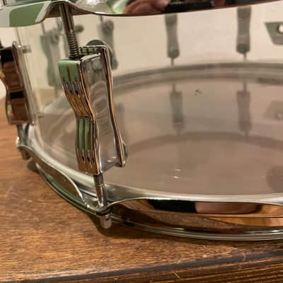 Ludwig 5x14" Vistalite Acrylic 10-Lug Snare Drum with P-85 Strainer 1970s - Clear image 8