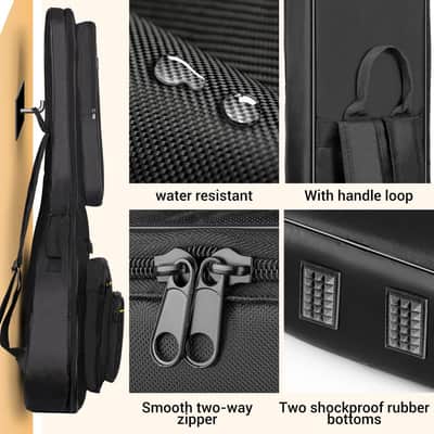 Custom padded 44 Inch Guitar Gig Bag/Case - Water Resistant with Adjustable Shoulder Strap image 3