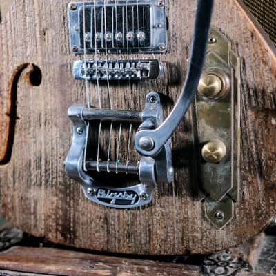 Postal  Crossroads 1910 Limited Edition  #1 Barnwood Upgrade Bigsby F Hole image 14