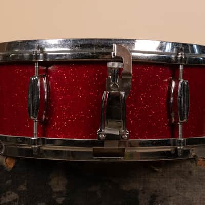 Vintage Zim-Gar 5x14 Red Sparkle Snare Drum image 3