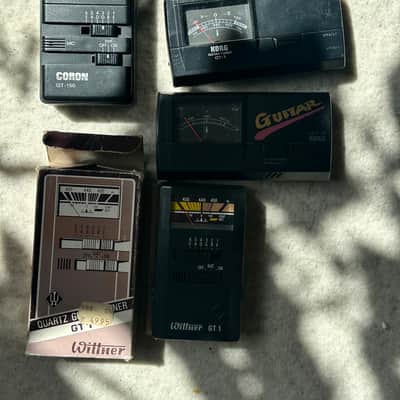 Lot of 6 vintage guitar tuners KORG CORON WITTNER - Good shape image 1