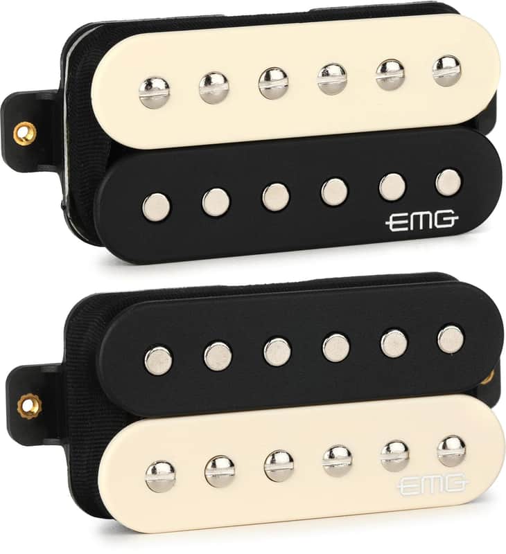 EMG Super 77 Retro Active Electric Guitar Humbucker Pickup Set, Zebra image 1