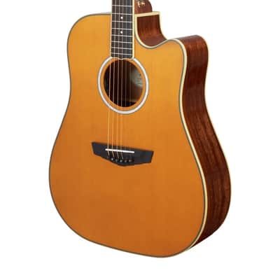 D'Angelico Bowery Dreadnought CE - Vintage Natural w/ Gig Bag (DAED500VNATGP2) image 3