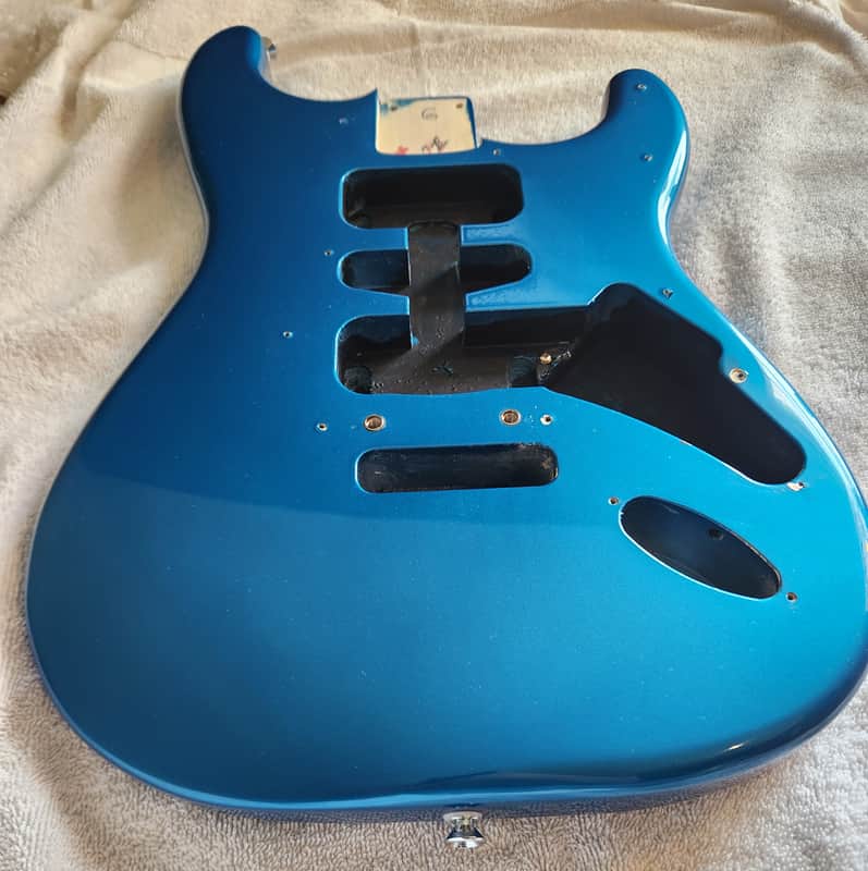 Fender Standard Stratocaster Strat BODY, Guitar Part Poplar Aqua Marine Metallic image 1