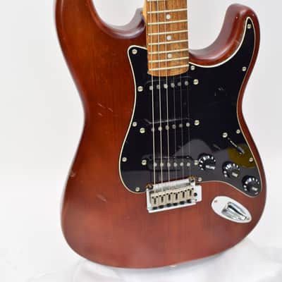 2005 Squier Standard Stratocaster Electric Guitar, Walnut image 2