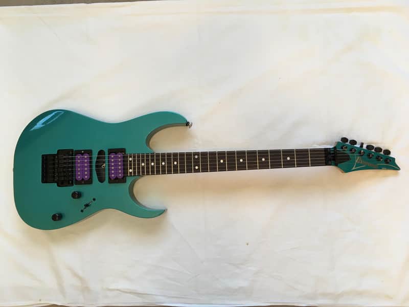 RARE mij Japan LIGHT TEAL Ibanez RG570 RG 570 Electric Guitar LO-Pro Edge usa Dimarzio Air Norton Tone Zone Pickups RG550 NICE! image 1