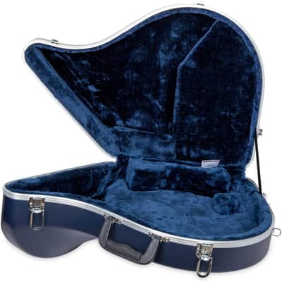 Crossrock ABS Hard-Shell Case for French Horn with Single Shoulder Strap-Blue image 4