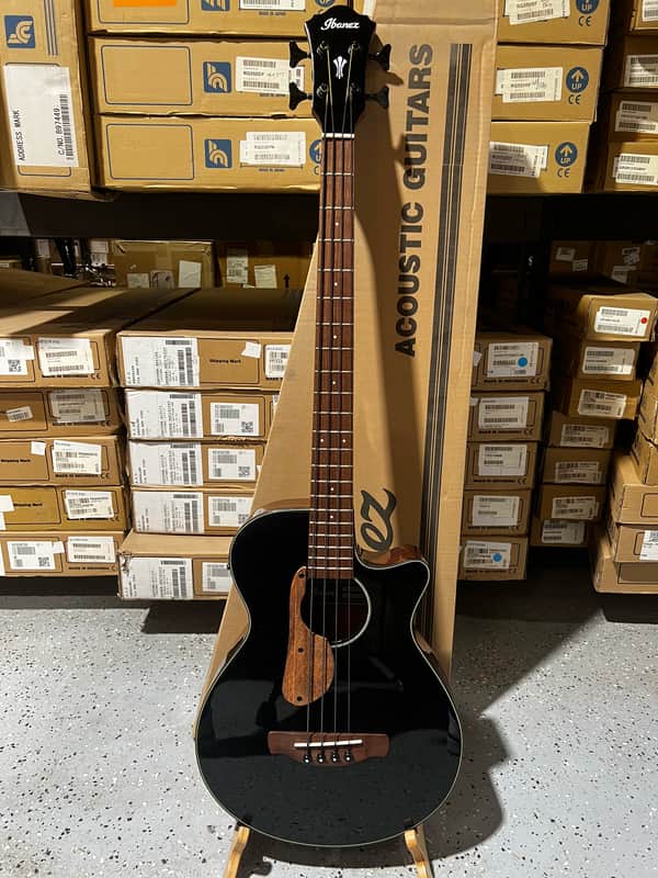 Ibanez AEGB24E AEG Acoustic-electric Bass Guitar - Black High Gloss image 1