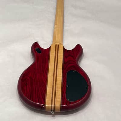 Vantage VP-795B 4 String Bass Guitar 1981 Left Hand LEFTY Transparent Red made inJapan Matsumoku image 3