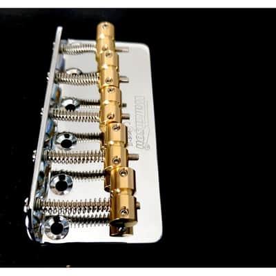 Wilkinson Chrome Bass Tailpiece, 5 Barrel style brass saddles image 9
