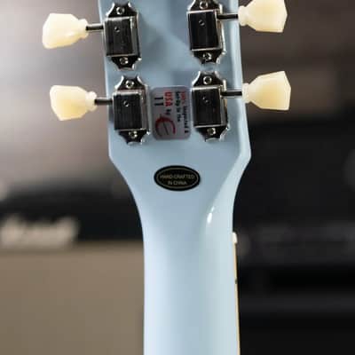 Epiphone Inspired by Gibson J-180 LS Acoustic/Electric Guitar - Frost Blue with Hardshell Case image 6