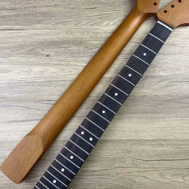 Maple Wood Roasted Guitar Strat Style Neck, 21 Frets Rosewood Fingerboard image 1