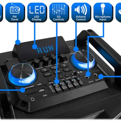 Technical Pro Dual 10" 3000w Home Theater Bluetooth Speakers w/USB/SD/LED+Mic image 9