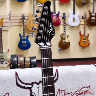Suhr Custom Set Neck Modern HSH Flame Maple Top Mahogany Body & Neck Blower Switch 24 Stainless Steel Jumbo Frets Trans Purple 6.95 LBS image 7