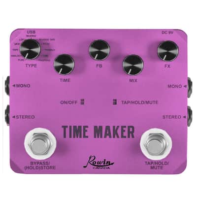 Rowin Canada LTD02 Time Maker Pink Digital Delay Twin Series Guitar Effect Pedal image 2