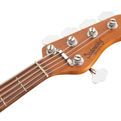 Sadowsky MetroExpress 21-Fret Vintage J/J Bass, Morado Fingerboard, 5-String - Solid Silver Metallic High Polish image 7