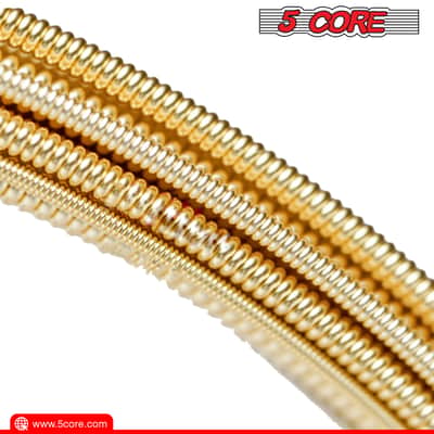 5 Core 6 Set Guitar Strings 6Pcs in 1 Set Premium Acoustic Electric Guitars Strings w Hexangular Steel Core Brass Wound Extra Light Gauge .010-.047 Cuerdas Para Guitarra Acustica - GS AC BRSS 6SET image 2