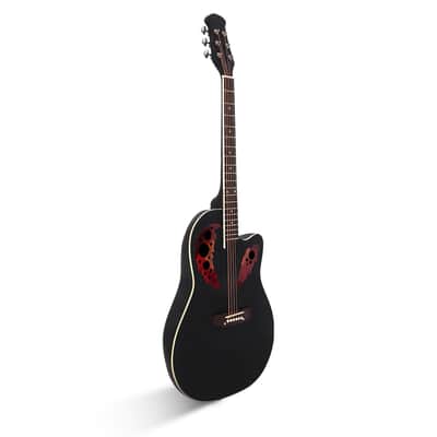 41 inch Cutawary Round Back Acoustic Guitar Spruce Top Grape Hole 2020s - Black image 11
