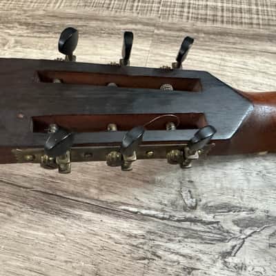 Antique 1920s Parlor Guitar Oscar Schmidt George Washburn Regal Supertone Walnut image 20
