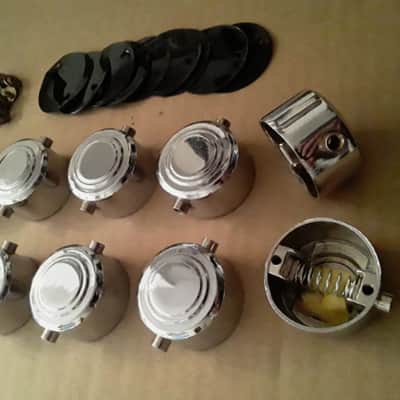 10 Pc. Chrome Double Sided Hayman/Camco Snare Drum Lugs Lot #1 + Gaskets & Screws (1 3/8" hole spacing) - *Very Rare to Find* image 2