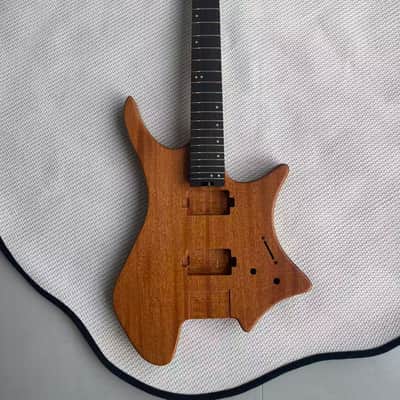 24frets 5 piece Roasted flame maple neck Headless Electric guitar 1 piece Mahogany body T contour  spoke truss rod 1 image 2