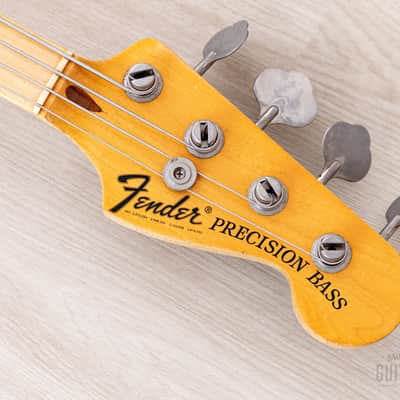 1973 Fender Precision Bass Sunburst Vintage Bass, Lightweight w/ "A" 1 1/2" Nut & Case image 4