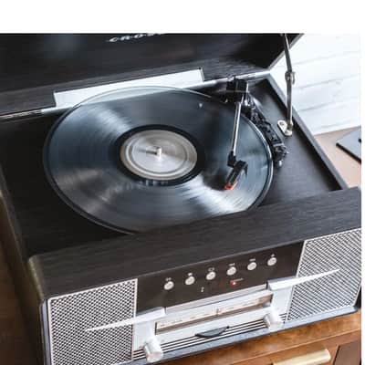 Crosley CR7016A Rhapsody 3-Speed Turntable AM/FM Radio CD Player - Black -NEW image 8