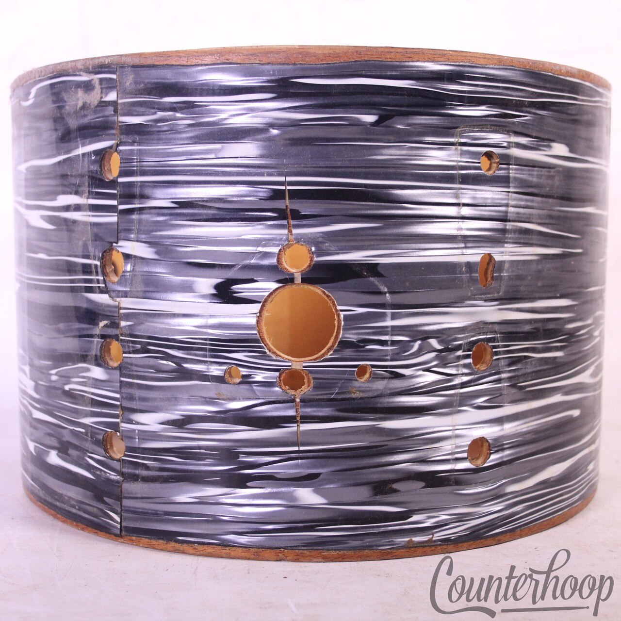 Slingerland 12x8" Tom Drum Shell Ludwig BOP Black Oyster Pearl Bowling Ball USA — main photograph