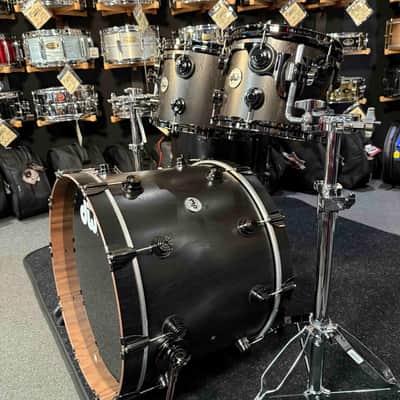 ~WOW!~ DW Collector's Series Pure Walnut 5-Piece 10/12/14/16/22 Drum Kit Set in Ebony Satin Oil with Black Nickel Hardware image 2