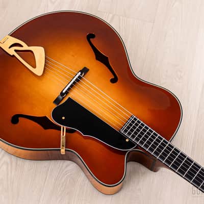 Harvey Leach Cutaway Acoustic Archtop 18" Carved Top, Spruce & Tiger Maple w/ Case image 11