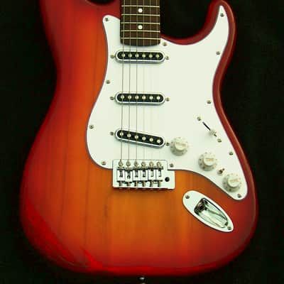X-Light 6.2 lb. Cherry-Burst Stratocaster with Rosewood/Roasted Flame Maple Neck + 7 Sound Switching +Treble Bleed+ Working Bridge Tone+ Frets leveled, Crowned and Polished +Grover 406C Locking Tuners!! image 1