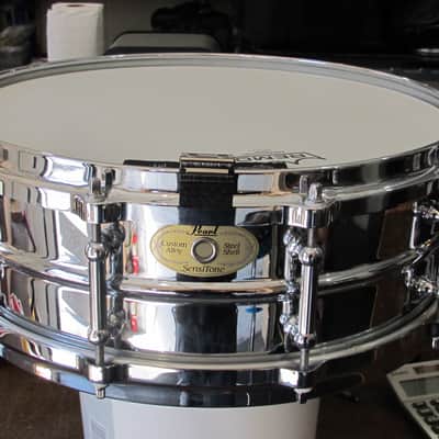 Pearl SensiTone 14x5" Beaded Steel Snare Drum 2000's- Chrome Over Steel image 1
