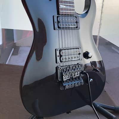 1991 MIJ Charvel Archtop Dinky DKA-110-HH, MoP Sharkfin, Superb, Trans Black, Vintage Gig Bag image 1
