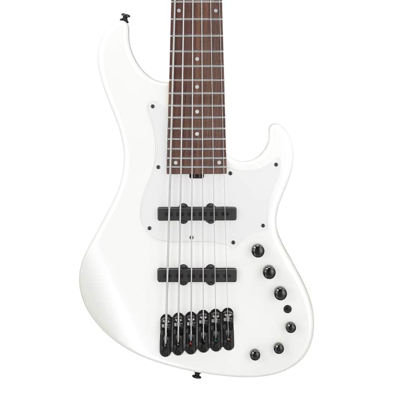 Used Ibanez MDM1006 MDM 6-String Bass Guitar w/Bag - Pearl White image 1