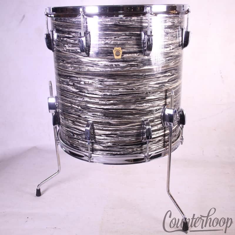 Ludwig Black Oyster Pearl 16x16"Floor Tom Drum BOP Brass COB Vintage 60s !Ringo! image 1