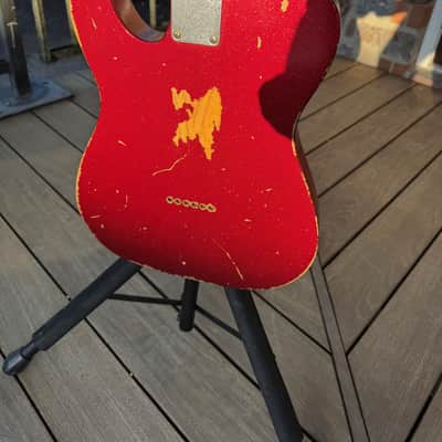 Fender Telecaster Sparkle Red Heavy Relic Custom Shop 2008 with Stetsbar Tremolo Tail Piece Sparkle Red image 4