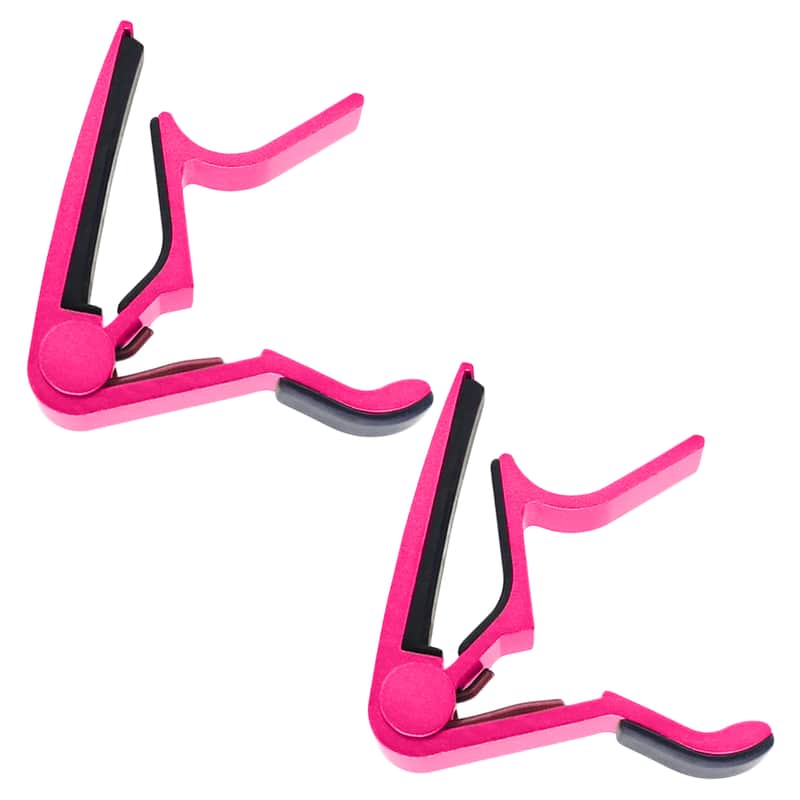 5 Core 6-String Guitar Capo Pink 2 Pack Guitar Accessory for Acoustic, Bass & Electric Guitars image 1