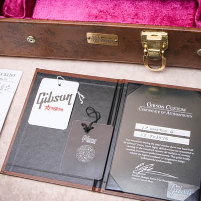 GIBSON USA Custom Shop Les Paul Custom 3A Quilt Top "Trans Amber + Ebony" (2017) image 3