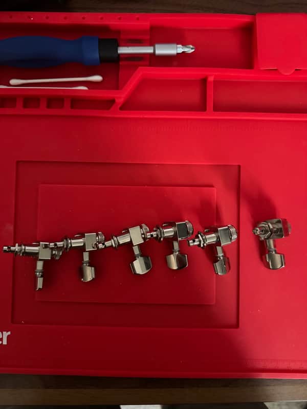 Schaller Schaller Germany F-Series 6-InLine 2-Pin Locking Tuners for Strat/Tele - NICKEL 2025 - Nickel image 1