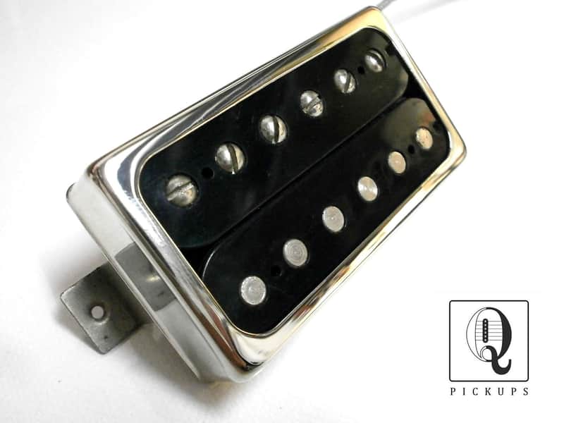 Q pickups BLACK Open CHROME Cover Humbucker PAF Guitar Pickup Hand Wound By Q Pickups image 1