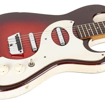 1960's Silvertone 1457 Red Burst Guitar w/ Amp in Case image 8