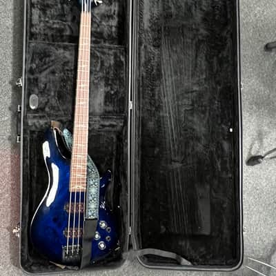 Schecter Guitar Research Omen Elite 4 / Four String Electric Bass Guitar in See-Thru Blue Burst with Hardshell Case (RM 2) image 10