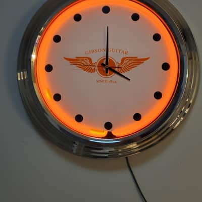 Gibson Guitars Orange Neon Wall Clock Killer Cool Man Cave, Bar, Garage Item image 3