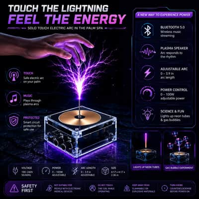 Bluetooth Tesla Coil Plasma Speaker Musical Arc Generator STEM Science Experiment Kit image 2