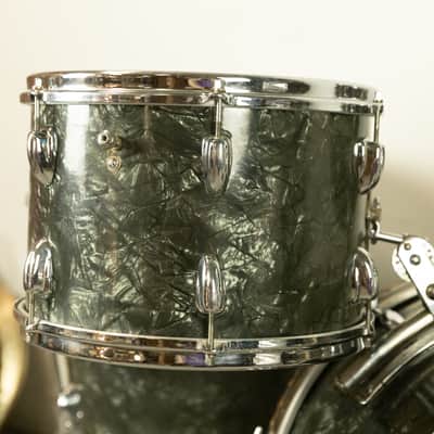 1962 Slingerland Black Diamond Pearl "Double Rail" Drum Set image 10
