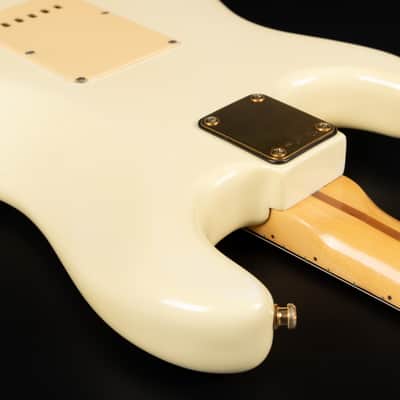 1980 Fender The STRAT with Maple Fretboard - Olympic White | USA Fullerton Vintage Stratocaster Dan Smith Era 22-Karat Gold Hardware Matching Headstock | OHSC image 15