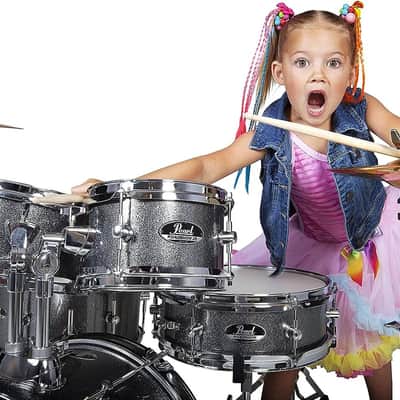 Pearl Roadshow Jr. 5-Piece Drum Set with Hardware and Cymbals - Grindstone Sparkle (RSJ465C/C708) image 2