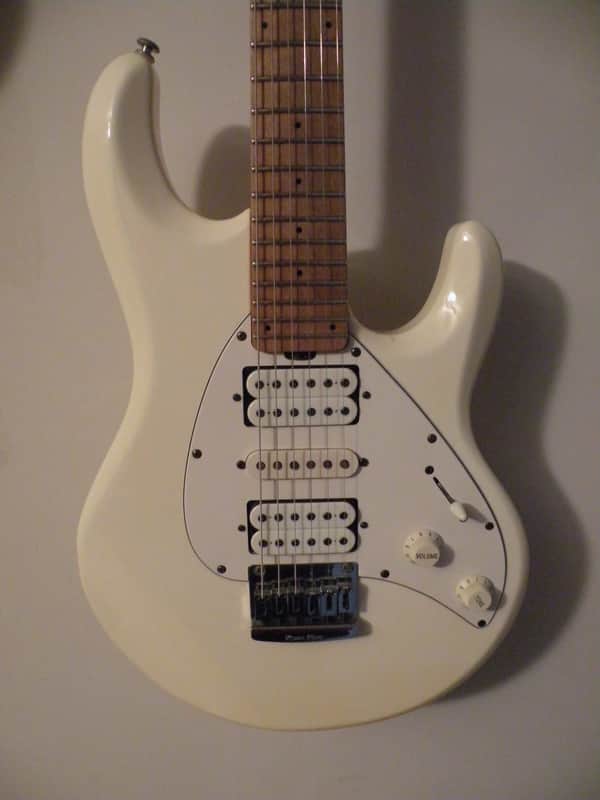 Ernie Ball Music Man Silhouette HSH Hardtail 1993 White, Like