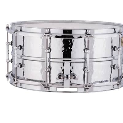 Ludwig *Pre-Order* Supraphonic 6.5x14" Hammered Chrome Tube Lug Snare Drum LM402KT | Made in the USA | Special Order | Authorized Dealer image 3