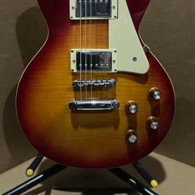Vintage Single Cut Electric Guitar - Cherry Sunburst image 4